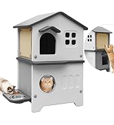 Amazon | プラスチック製 耐候性 猫ハウス 屋内・屋外兼用 脱出口